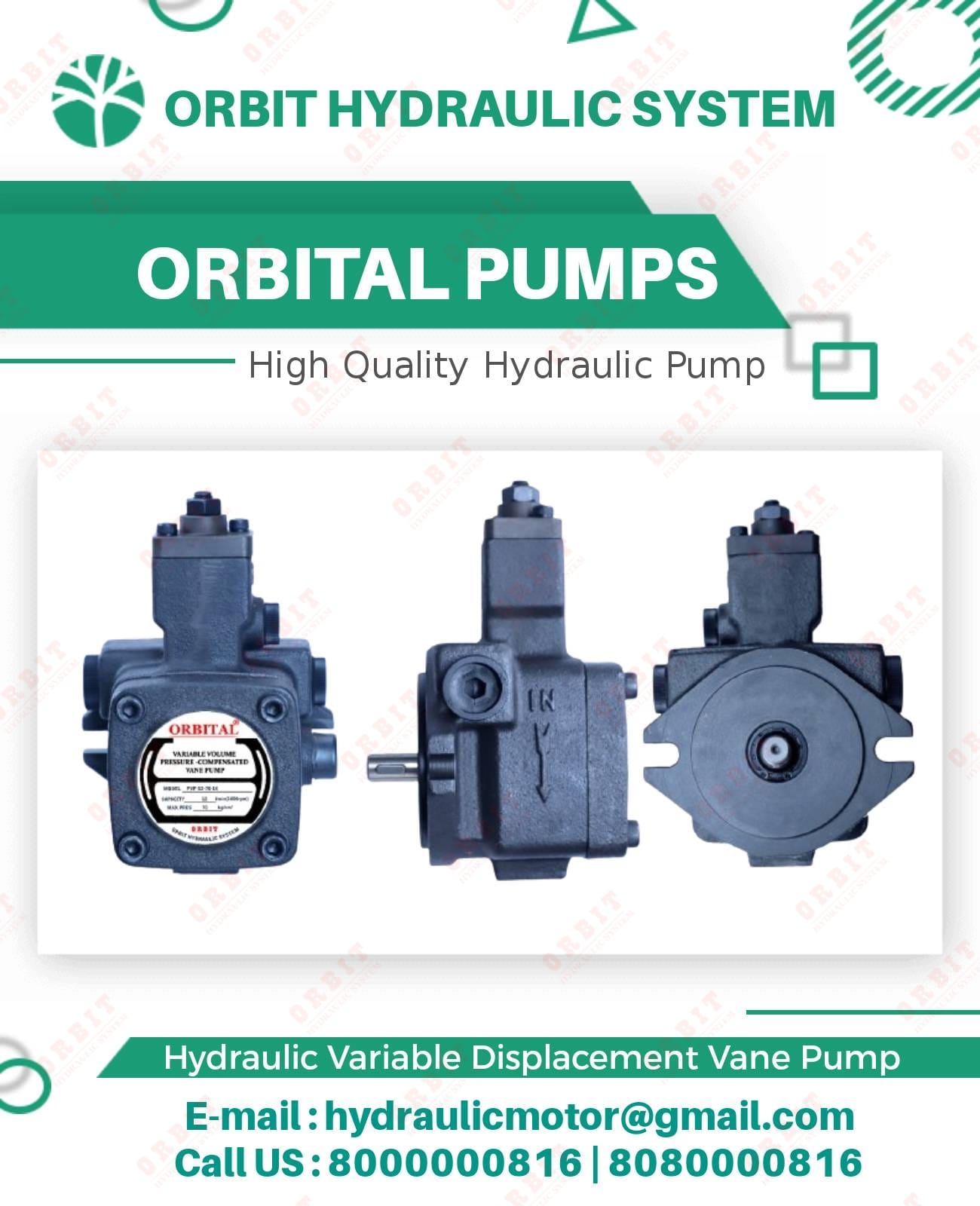 PVF PVDF VP5F Anson Make Hydraulic Pump Manufacturers in India PVF-12-55-10S Anson Hydraulic Variable Vane Pump